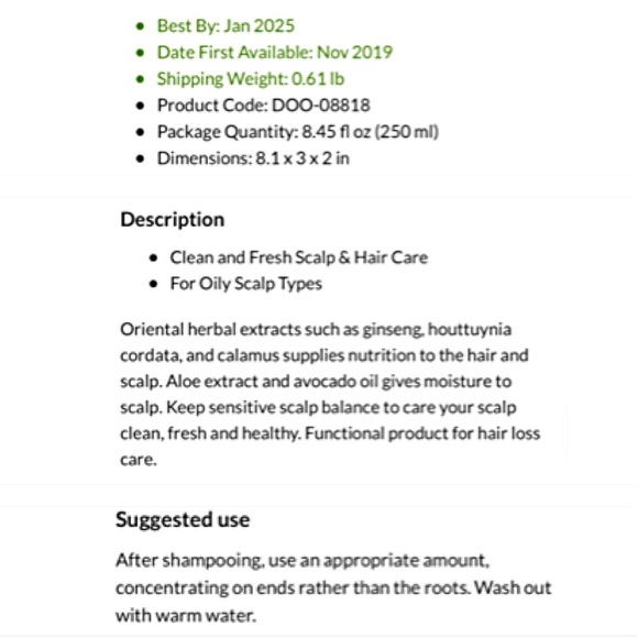 NEW DOORI COSMETICS K BEAUTY Look At Hair Loss True Hair & Scalp Treatment - Picture 6 of 7